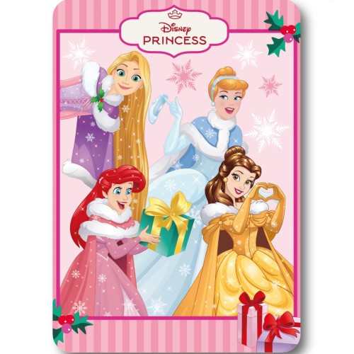Disney Princess Festive Fairy Christmas Fleece Blanket 100x140cm