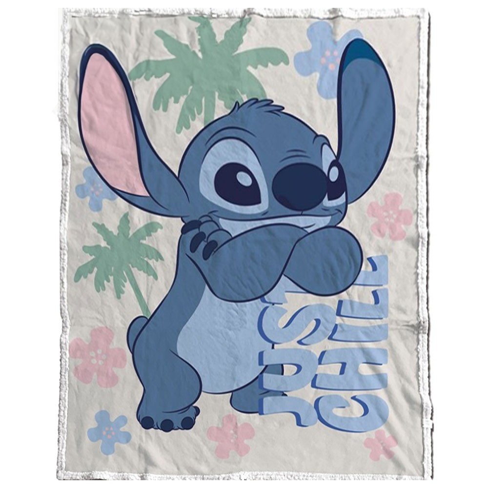 Disney Lilo and Stitch Just Chill Sherpa Blanket 130x170cm