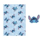 Disney Lilo and Stitch On The Belly fleece blanket and shaped pillow set