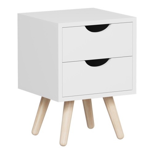 Table de chevet en bois  blanche 29,7x29,7x45 cm
