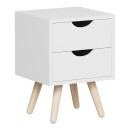 Table de chevet en bois  blanche 29,7x29,7x45 cm
