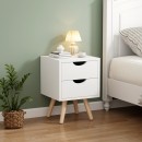 Table de chevet en bois  blanche 29,7x29,7x45 cm
