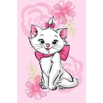Disney Marie Pink Flower fleece blanket 100x150cm