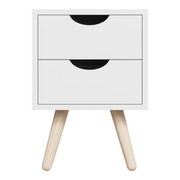 Table de chevet en bois  blanche 29,7x29,7x45 cm
