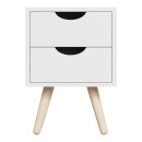 Table de chevet en bois  blanche 29,7x29,7x45 cm
