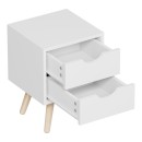 Table de chevet en bois  blanche 29,7x29,7x45 cm
