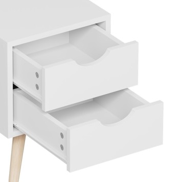 Table de chevet en bois  blanche 29,7x29,7x45 cm
