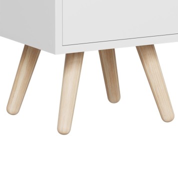 Table de chevet en bois  blanche 29,7x29,7x45 cm
