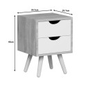 Table de chevet en bois  blanche 29,7x29,7x45 cm
