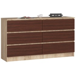 KOMODA K140 6SZ CLP DĄB SONOMA / WENGE