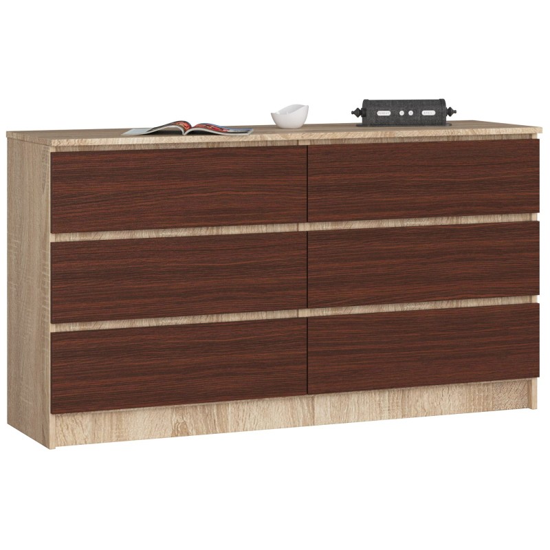 KOMODA K140 6SZ CLP DĄB SONOMA / WENGE KOMODA K140 6SZ CLP DĄB SONOMA / WENGE