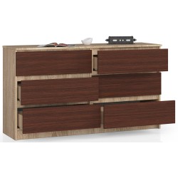 KOMODA K140 6SZ CLP DĄB SONOMA / WENGE