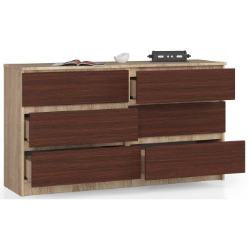 KOMODA K140 6SZ CLP DĄB SONOMA / WENGE