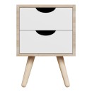 Selma bedside table pakoworld pine wood in sonoma-white shade 29.7x29.7x45cm