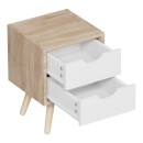 Selma bedside table pakoworld pine wood in sonoma-white shade 29.7x29.7x45cm