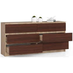 KOMODA K160 6SZ CLP DĄB SONOMA / WENGE