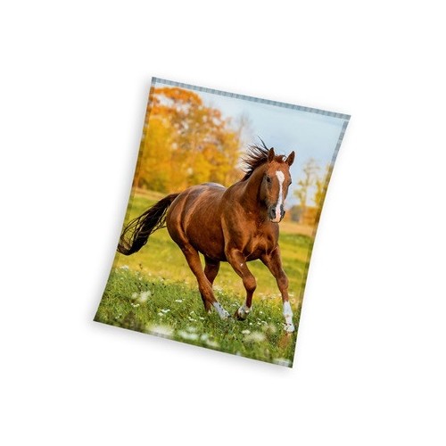 Horses Gallop coral fleece blanket 150x200cm