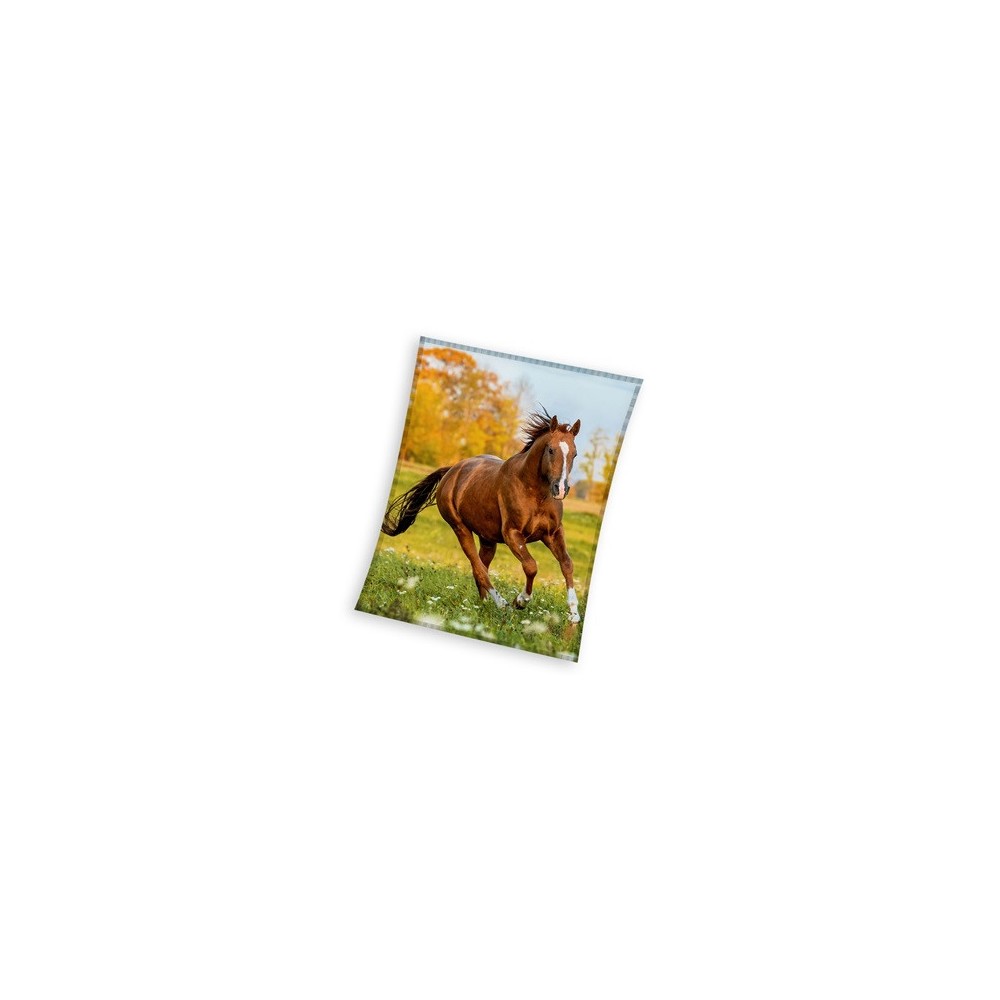 Horses Gallop coral fleece blanket 150x200cm