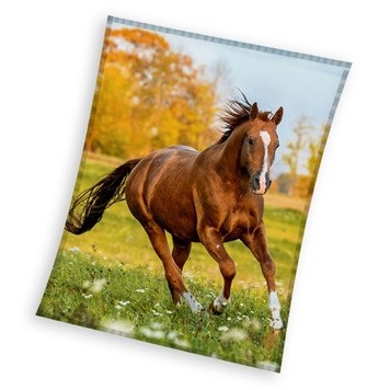 Horses Gallop coral fleece blanket 150x200cm