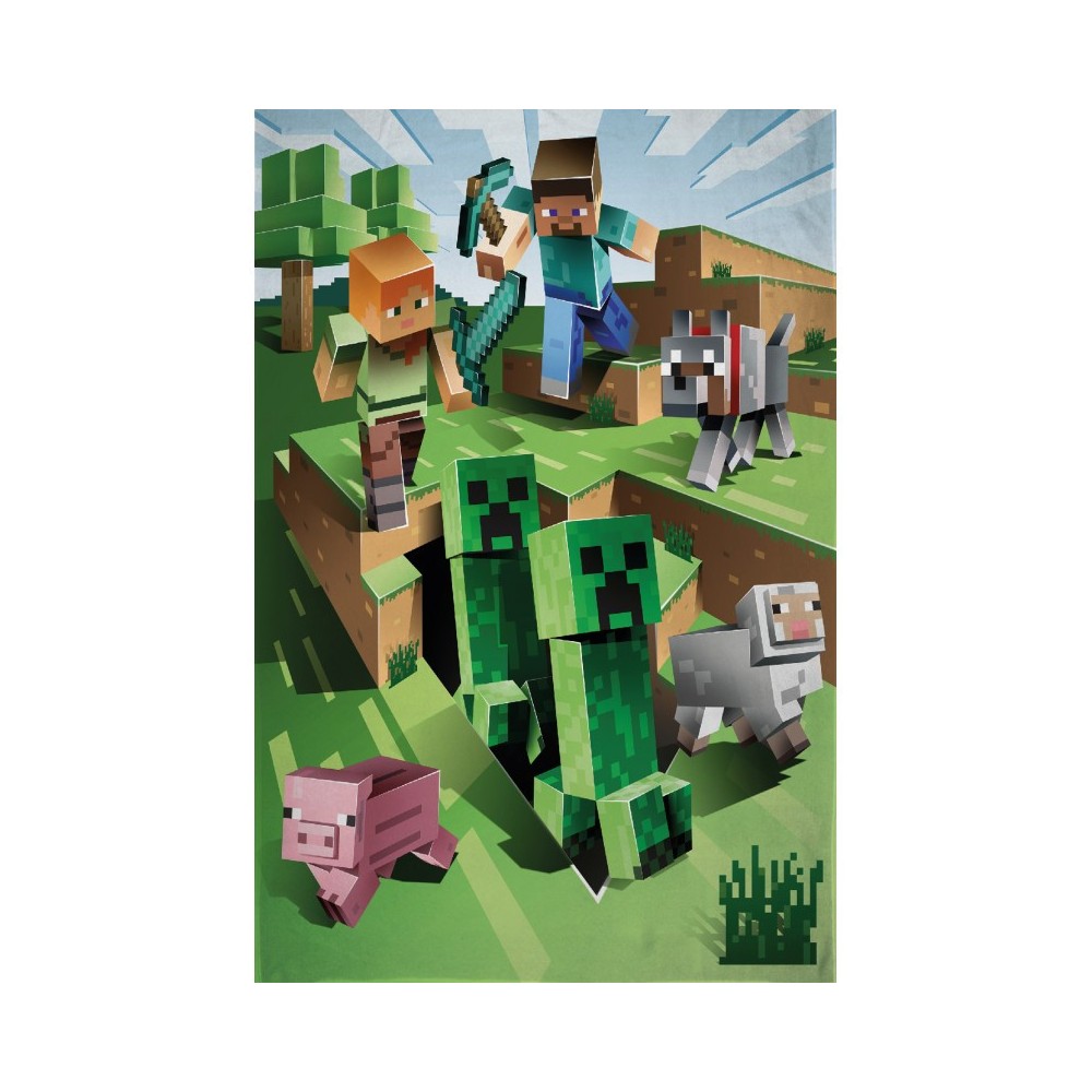 Minecraft Cave Attack polar fleece blanket 100x150cm