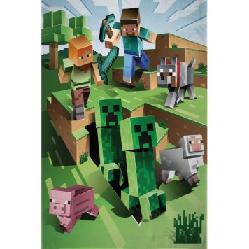 Minecraft Cave Attack polar fleece blanket 100x150cm