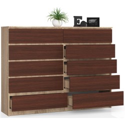 KOMODA K160 10SZ CLP DĄB SONOMA / WENGE