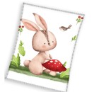Rabbit Forest coral fleece blanket 110x140cm