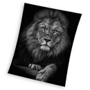 Lion Black coral fleece blanket 150x200cm