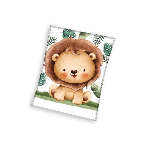 Lion Giggles coral fleece blanket 110x140cm