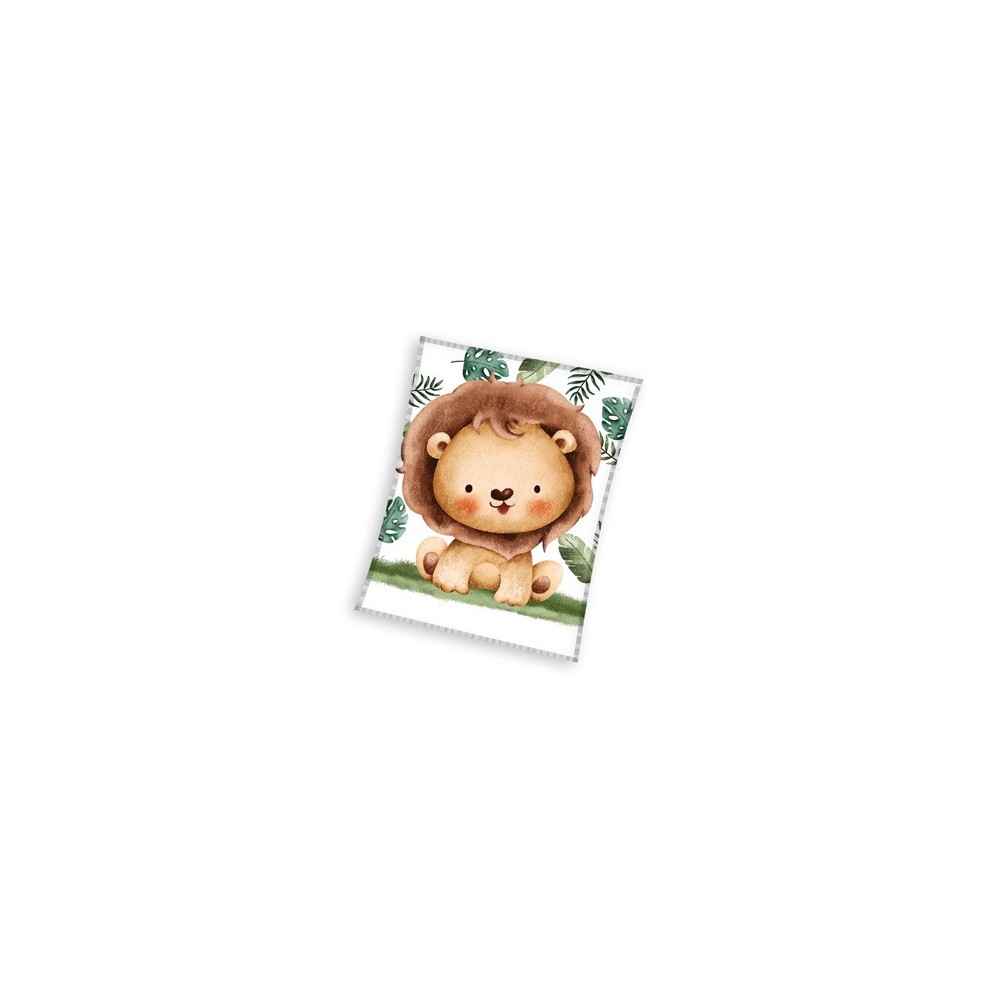 Lion Giggles coral fleece blanket 110x140cm