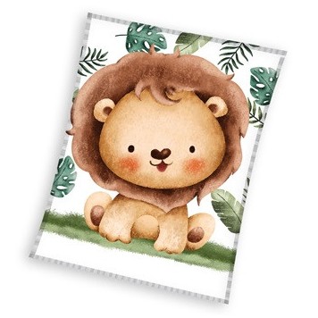 Lion Giggles coral fleece blanket 110x140cm