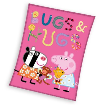 Peppa Pig Bugs&Hugs coral fleece blanket 110x140cm