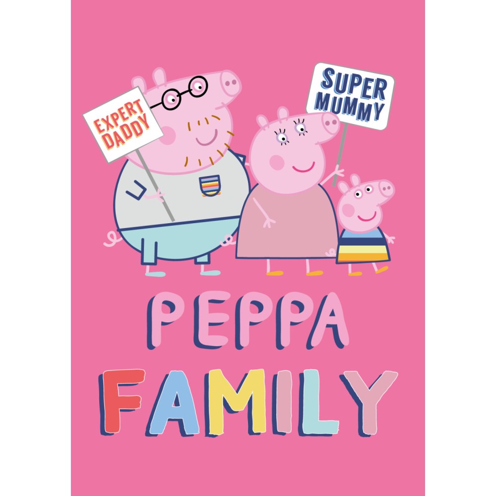 Peppa Pig Family Pink fleece blanket 100x140cm