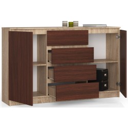 KOMODA K160 2D 4SZ CLP DĄB SONOMA / WENGE