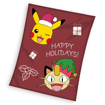 Pokémon Happy Holidays Christmas Polar Fleece Blanket 130x160cm