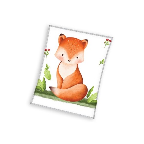 Fox Rusty coral fleece polar blanket 110x140cm