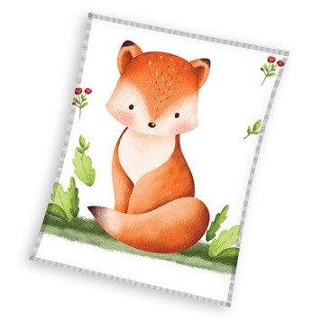 Fox Rusty coral fleece polar blanket 110x140cm