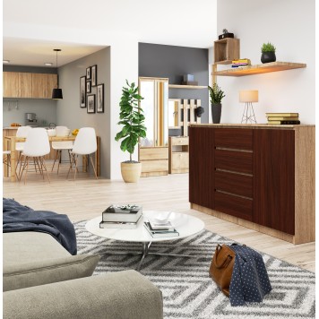 KOMODA K160 2D 4SZ CLP DĄB SONOMA / WENGE