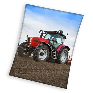 Tractor Red coral fleece polar blanket 130x160cm