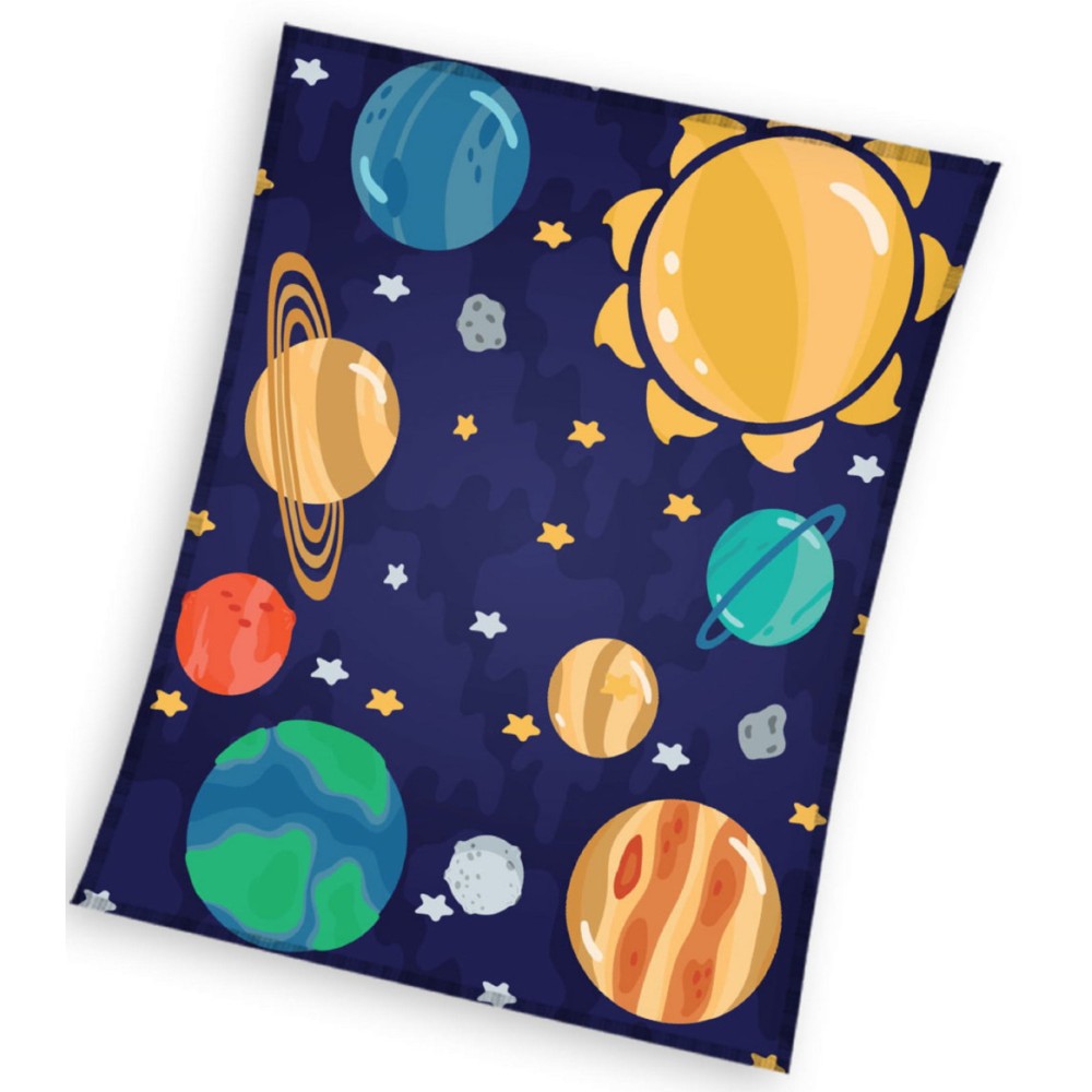 Space Kosmos coral fleece blanket 130x160cm