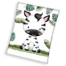 Zebra Leafy coral fleece blanket 110x140cm