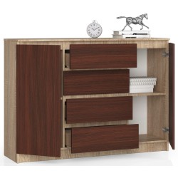 KOMODA K140 2D 4SZ CLP DĄB SONOMA / WENGE