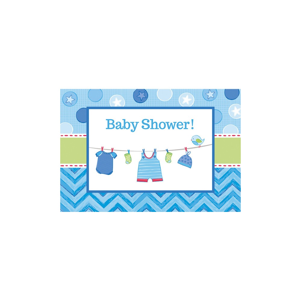 Baby Boy Shower Invitation Set of 8