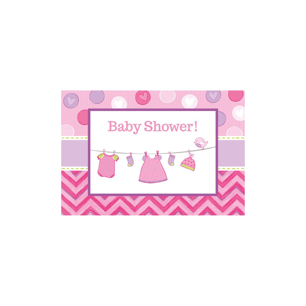 Baby Girl Shower Invitation Set of 8