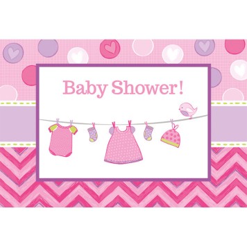 Baby Girl Shower Invitation Set of 8