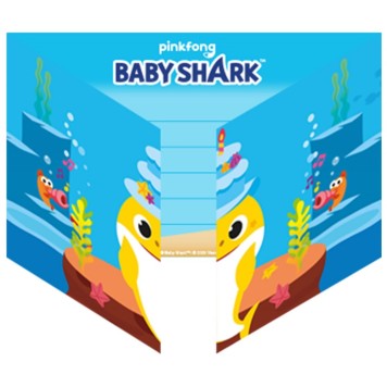 Baby Shark Music Party Invitation 8 pcs