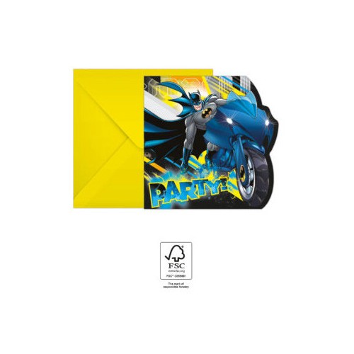 Batman Rogue Rage party invitation 6 pcs FSC