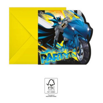 Batman Rogue Rage party invitation 6 pcs FSC