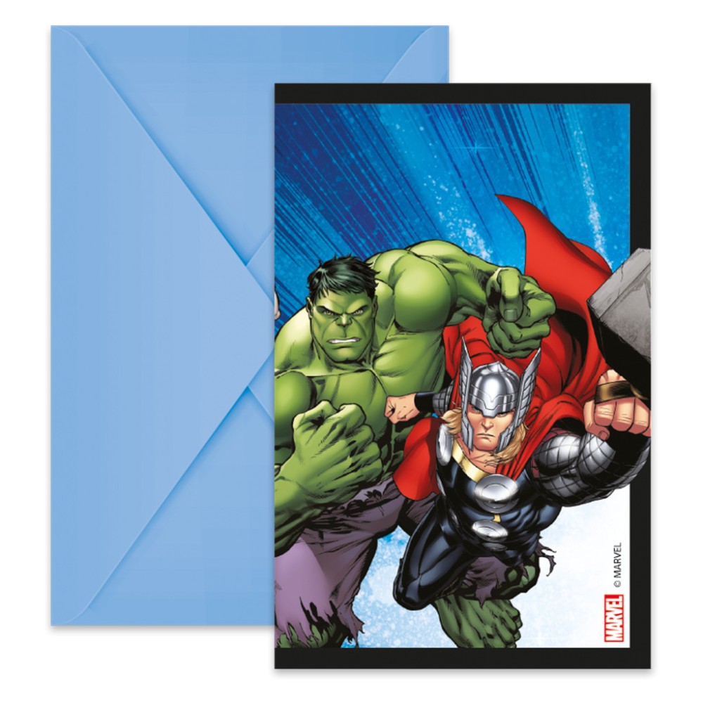 Avengers Evergreen party invitation 6 pcs FSC