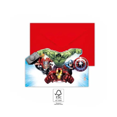 Avengers Infinity Stones party invitation set of 6 FSC